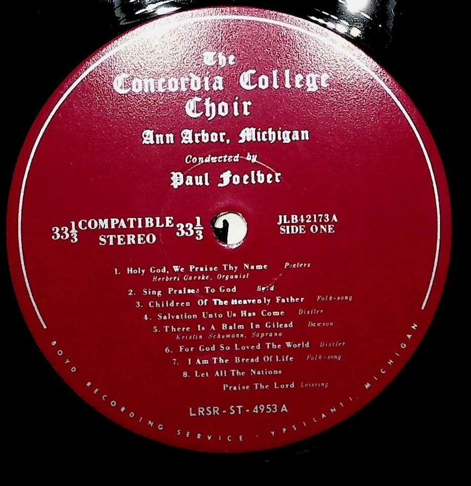 Concordia College Choir LP Ann Arbor Michigan Paul Foelber Sacred Choral Stereo Foto 4 de 4