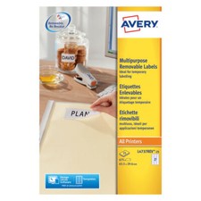 Image of Avery (PACK OF 675) Removable Labels 27 Per Sheet White L4737REV-25 *FREE DEL*
