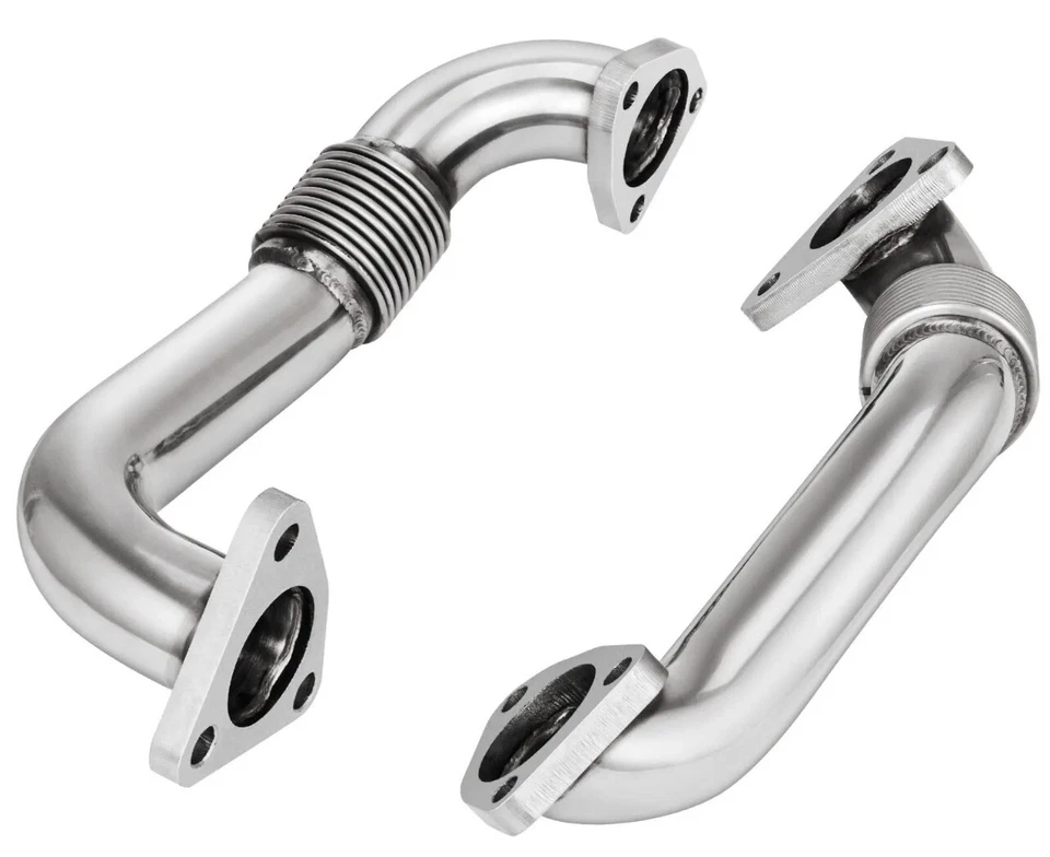 Heavy Duty Upgraded 304SS Up Pipes W/ Gaskets Fit 6.6L 01-16 GMC Chevy Duramax Foto 2 de 4