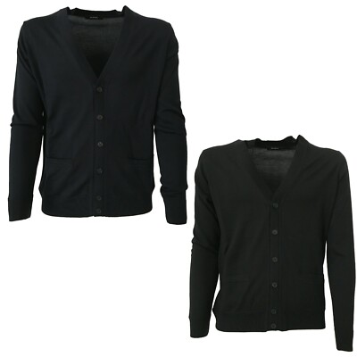 ALPHA STUDIO AU-1016E Herren Strickjacke mit Knöpfen und Taschen 100% Wolle 