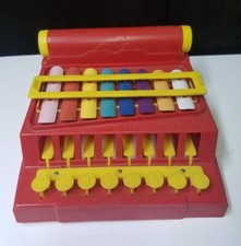VINTAGE RED MUSICAL TYPEWRITER XYLOPHONE TOY BY MARX ORIGINAL CONDITION USED thumbnail