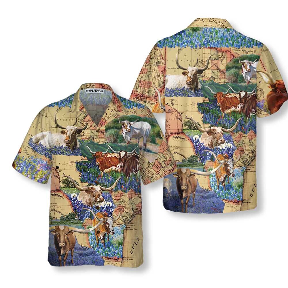Texas Longhorn Hawaiian Shirt Texas Hawaii Shirt Texas Shirt