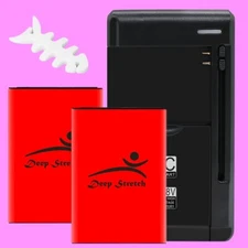 Large Capacity 2x 1650mAh Battery Desktop Charger Winder for LG FREEDOM II UN280