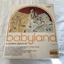 Vintage Babyland 35" x 42" Afghan Crochet Kit Atr No. 1200 White Complete C