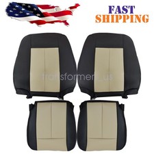 For 2007-2014 Ford Expedition Driver Passenger Leather Seat Cover Black Tan For 2007-2014 Ford Expedition Driver Passenger Leather Seat Cover Black Tan