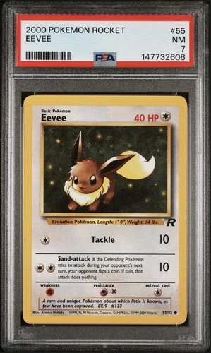 2000 POKEMON ROCKET #55 EEVEE PSA 7