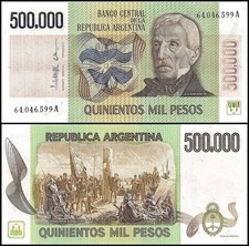 Argentina 500000 Pesos, 1980-1983 ND, P-309a.2, UNC