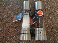 Set 2 Cole & Mason Derwent Stainless Steel Adjustable Salt & Pepper Mill 7.5"