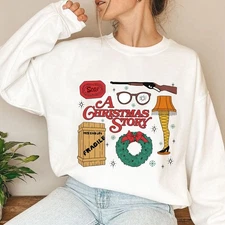 Retro A Christmas Story Sweatshirt, Leg Lamp Classic Christmas Movie Sweaters