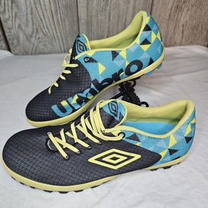 Umbro Flash Turf Indoor Soccer Cleats Womens Size 9.5 Shoes Black Blue Green 