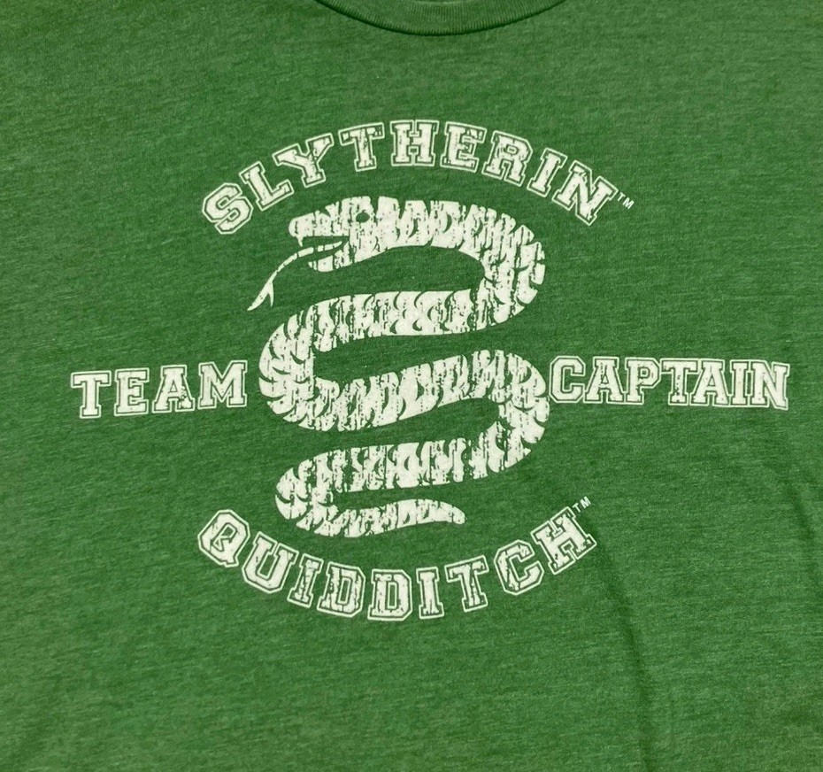 Harry Potter Slytherin Quidditch Team Captain T‑Shirt Men’s Large L
