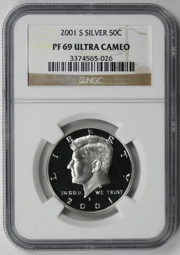 2001-S Kennedy Silver Half Dollar 50C Proof PF 69 Ultra Cameo NGC