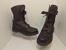 Dr. Martens Aimilita Aimilie Union Jack Flag Combat Boots Oxblood Women's US 8 M
