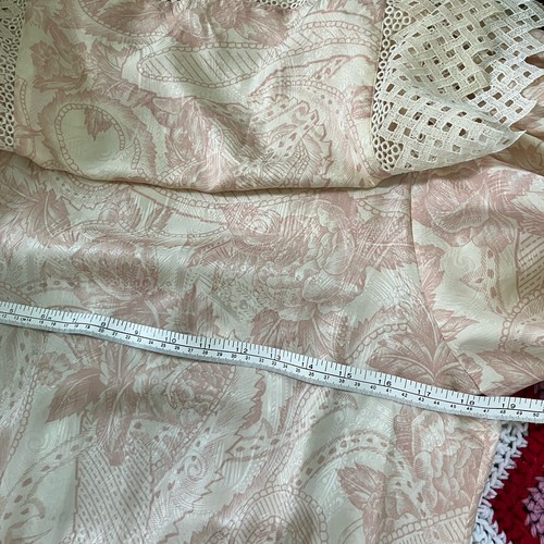 Vintage Nicole Miller Maxi Dress Womens 6 Silk Victorian Lace Pink Floral - Picture 6 of 11