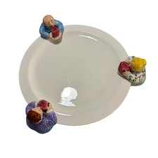 Vintage 1997 Lotus Handcrafted Footed Ceramic...