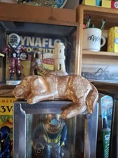 Vintage Aquarium Fishbowl Ceramic Sleeping Dog Shelf Sitter Ornament by Amberlin