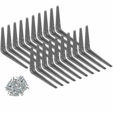 20 Pcs 6" x 8" inch Utility Metal Wall Shelf Corner Bracket Support Gray