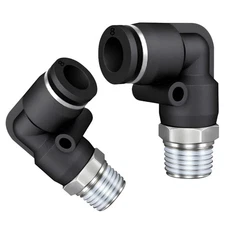 10 Pack 3/8 Tube OD x 1/4 NPT Male Elbow 90 Degree Push to Connect Fitting