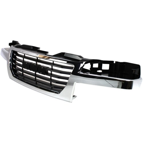 Grille For 2004-2012 GMC Canyon Chrome Shell w/ Black Insert Plastic - Picture 3 of 9