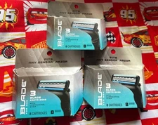 3 boxes Blade for men 3 blade cartridges w/ lubricating strip 8 cartridges each