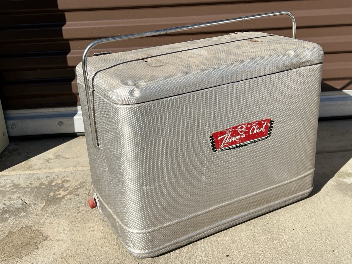 Antique Vintage 50s-60s Knapp Monarch Therm-a-chest Aluminum