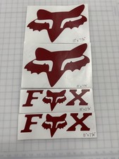 3M Cast Fox Racing Sticker Decals - Dark Red Set of 4 