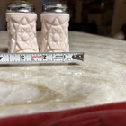 Antique Pink Milk Glass Salt Pepper Shaker Set