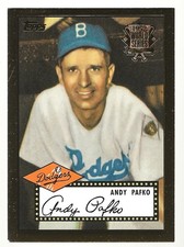2001 Topps Baseball Andy Pafko 1952 World Series Anniversary Insert Gold #1