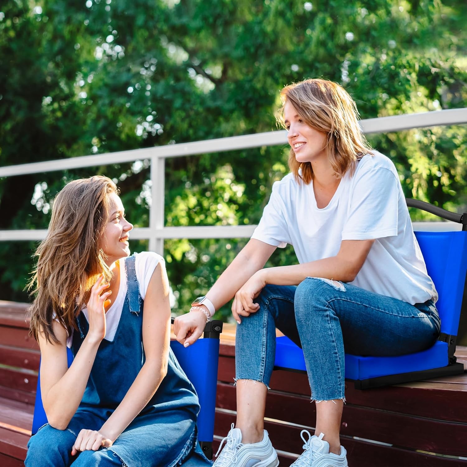 HABUTWAY Stadium Seats with Back Support and Thick Cushion 1 PC, Blue 