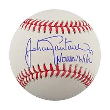 Johan Santana Mets Autographed Inscribed Nohan 6/1/12 OMLB Baseball Beckett