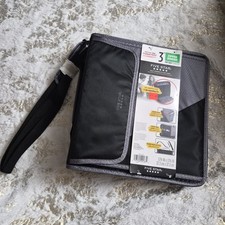 NEW 5 STAR 3 INCH ZIPPER BINDER BLACK WITH STRAP  5 TAB EXPANDING FILE