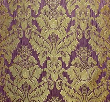 DARK LILAC GOLD Damask Jacquard Brocade Flower Floral Fabric 110 in. Sold BTY
