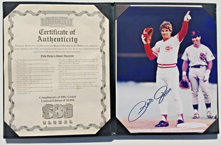 Pete Rose Autographed Record Hit 4192 Cincinnati Reds 8x10 Signed Baseball Photo