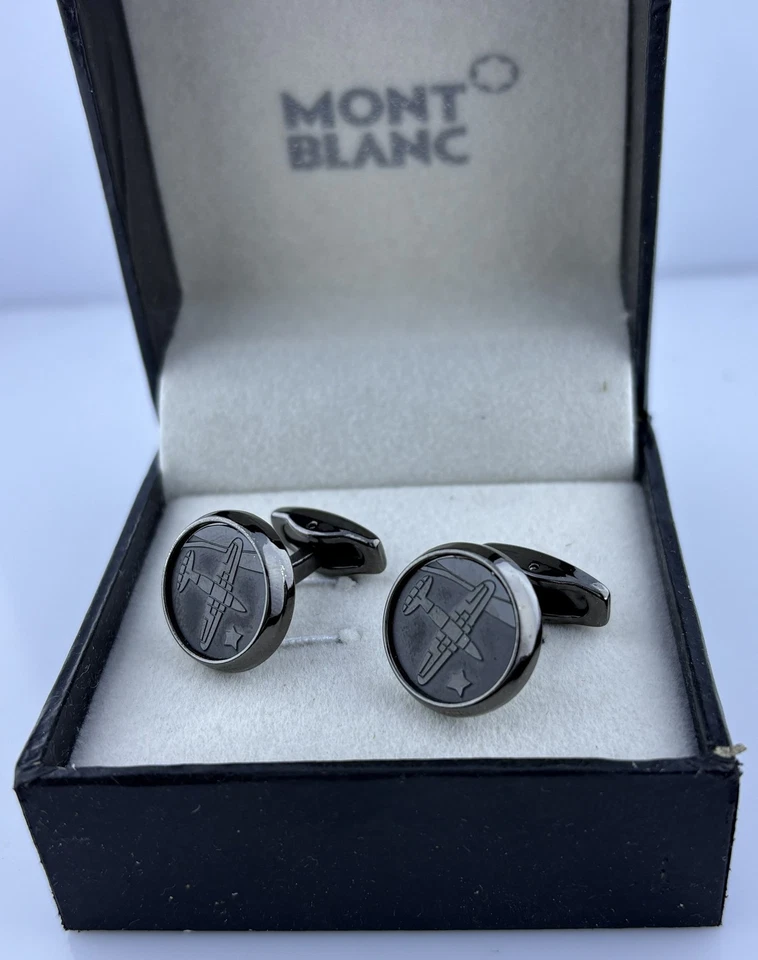 Montblanc Aviation Cufflinks Set–Airplane & Star Design Luxury Gift Box Included - Image 3 of 4