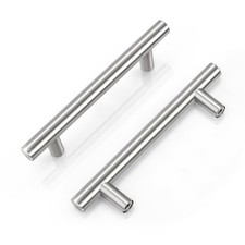 Knobonly 30 Pack Cabinet Pulls, 3-3/4 Inch Hole Center Kitchen Handles, Brushed