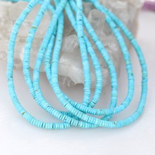 AAA Brilliant Sky Blue Turquoise Heshi Beads 4.2mm NewWorldGems