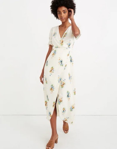 NWT Madewell Ruffle-Sleeve Floral Maxi Dress in Classic Corsage Size 14