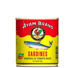 Ayam Brand Ikan Sardine in Tomato Sauce – 230g x 5 Tins – Halal Certified –