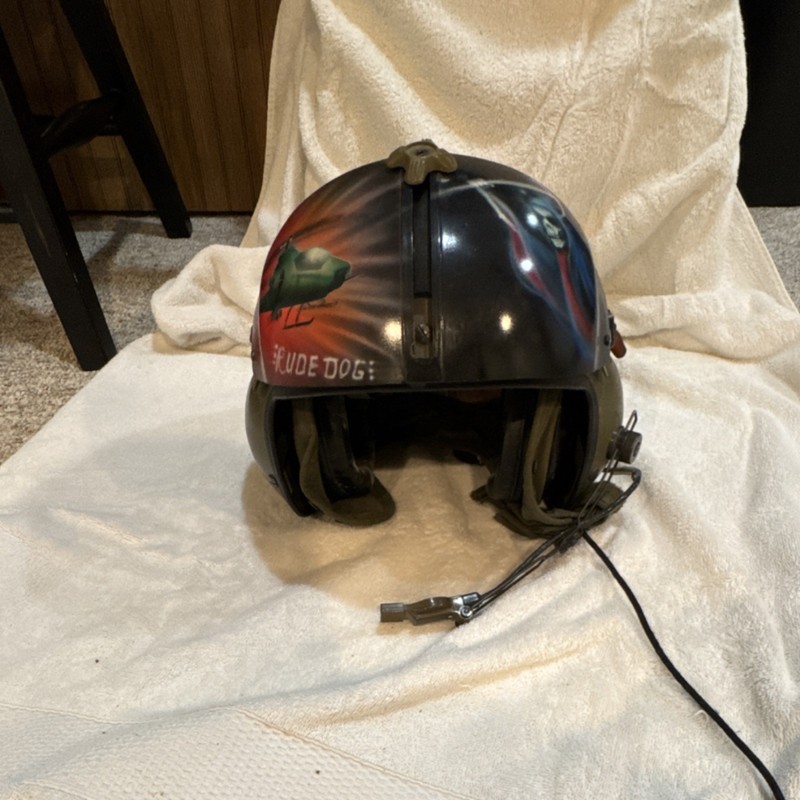 Vintage Gentex SPH-4 Flight Helmet “RUDE DOG” Custom Painted Helmet