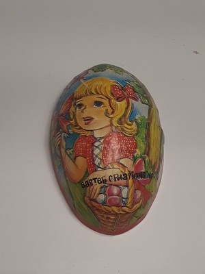 Vintage Easter Creations 3.5'' Paper Mache Easter Egg Shepard Girl