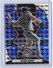 2022 Panini Mosaic #231 Aaron Ashby Blue Camo Mosaic