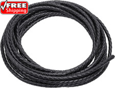 5.5 Yards Genuine Bolo Leather Cord 4Mm round Braided for DIY Braided Leather