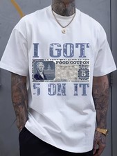 Casual Street Style T-Shirt with a Blue Patterned Design Featuring The Phrase 'I