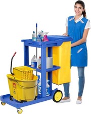 Janitorial Cleaning Cart 3 Shelf 22 Gal Bag