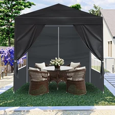 6.5'x6.5' Outdoor Gazebo Canopy Wedding Party Tent Outdoor With Removable Walls