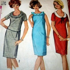  LOVELY VTG 1960s DRESS Sewing Pattern 13jp/33.5