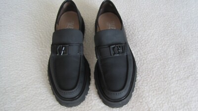 Preowned FERRAGAMO NUSCO lug sole Black Calf Leather Men 