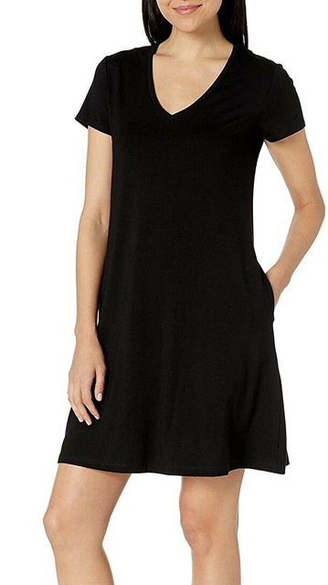 black dress with side pockets