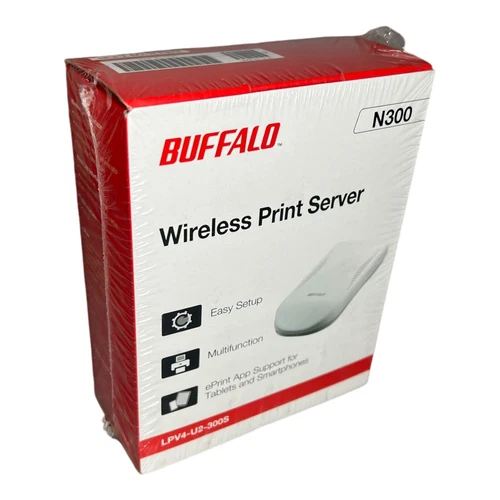 Buffalo N300 Wireless Print Server LPV4-U2-300S ePrint USB 2.0 - NEW SEALED