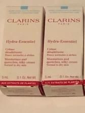Lot of 2 Clarins Hydra Essentiel Creme Face Moisturizer Travel Size 5ml Each